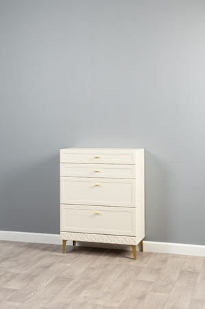 Комод Марион 16.249 слоновая кость С341 PE, слоновая кость 6898 ПВХ, белый PE шагрень