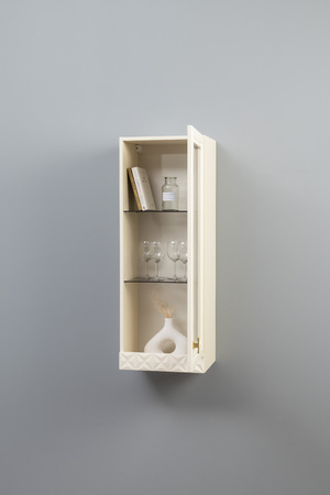 Шкаф навесной Марион 16.334 слоновая кость С341 PE, слоновая кость 6898 ПВХ (собирается на любую сторону)