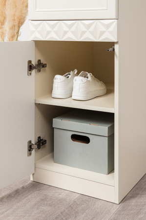 Шкаф-пенал Марион 16.340.01 слоновая кость С341 PE, слоновая кость 6898 ПВХ (собирается на любую сторону)