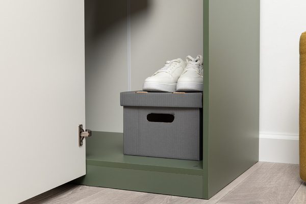 Шкаф угловой Марион 16.339 дымчатый зеленый K521, олива шагрень AG 1050 ПВХ (собирается на любую сторону)