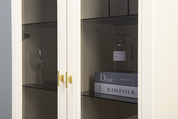 Шкаф-витрина Марион 16.397.02 слоновая кость С341 PE, слоновая кость 6898 ПВХ